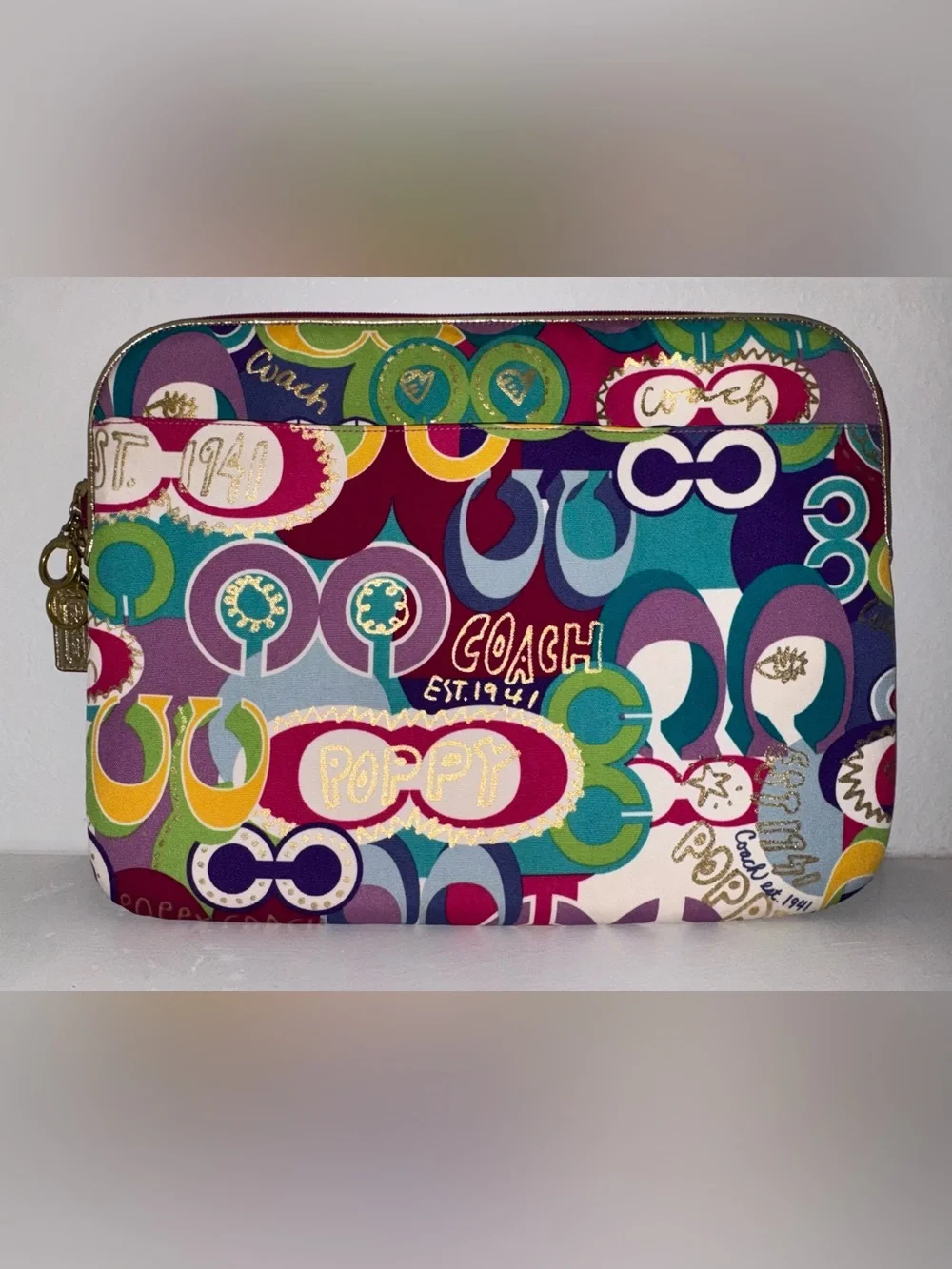 Coach Poppy Pop C Graffiti Padded Laptop Case